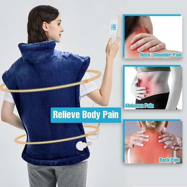 kibhous Heating Pad for Back, Neck, and Shoulders – 24" x 33" Heating Vest with 6 Adjustable Heat Levels, Fast Heating, & Auto Shut-Off