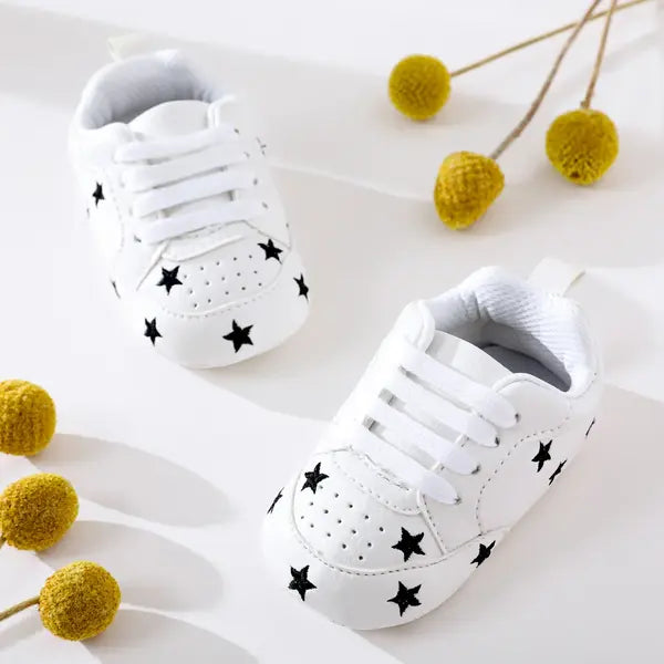 PATPAT Baby / Toddler Valentine Pretty Stars Embroidery Solid Walking Shoes (Various colors) black