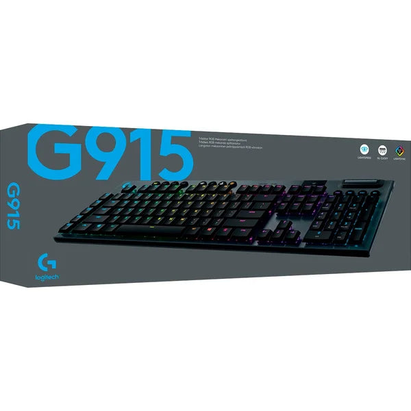 Logitech G915 Lightspeed Wireless RGB Mechanical Gaming Keyboard (920-009103) - Clicky