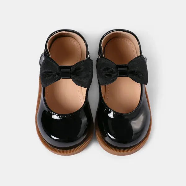 Patpat Toddler / Kids Bow Decor Black Flat Shoes black