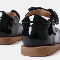 Patpat Toddler / Kids Bow Decor Black Flat Shoes black