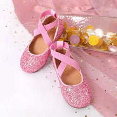 PATPAT Toddler/Kids Crystal Round Toe Solid Shoes Pink