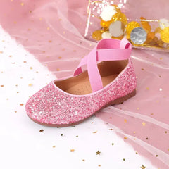 PATPAT Toddler/Kids Crystal Round Toe Solid Shoes Pink