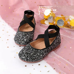 PATPAT Toddler/Kids Crystal Round Toe Solid Shoes Black