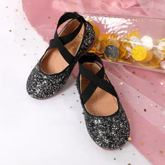 PATPAT Toddler/Kids Crystal Round Toe Solid Shoes Black