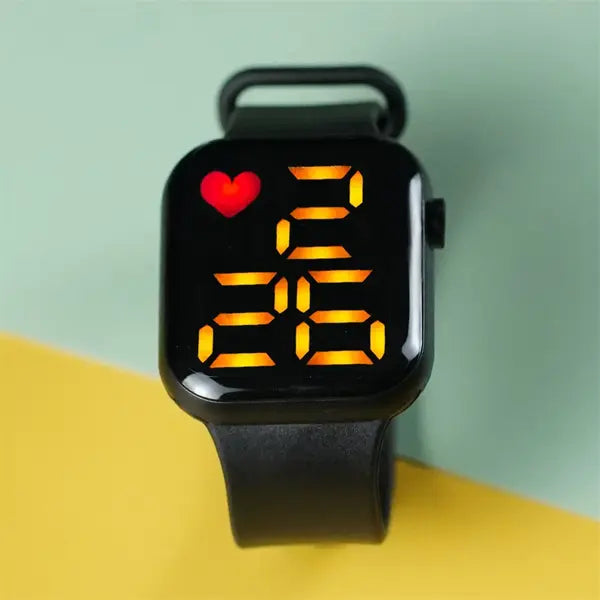 PATPAT Toddler / Kid LED Watch Digital Smart Square Electronic Watch (With packing box) black