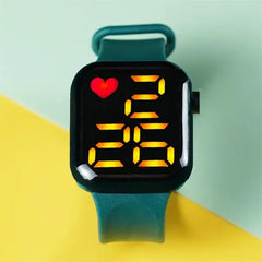 PATPAT Toddler / Kid LED Watch Digital Smart Square Electronic Watch (With packing box) green