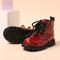 Patpat Toddler/Kids Solid Letter Pattern Casual Boots red