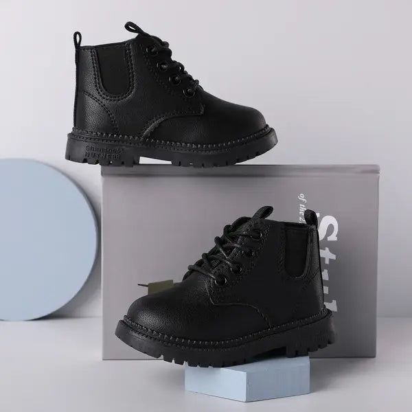Patpat Toddler &amp; Kids Basic Side Zipper Combat Boots Back