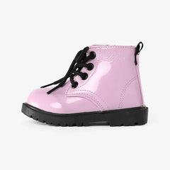 patpat Toddler and Kids Solid Color Side Zipper Boots pink