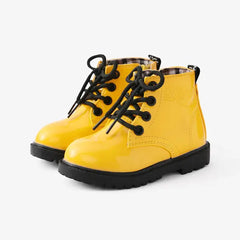 patpat Toddler and Kids Solid Color Side Zipper Boots yellow