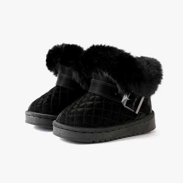 Patpat Toddler & Kids Basic Solid Color Buckle Decor Snow Boots Back