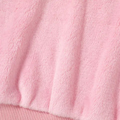 Patpat Toddler Girl Letter Embroidered Fleece Mock Neck Long-sleeve Pink Sweatshirt Dress  pink