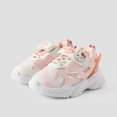 PATPAT Girls Sneakers Rabbit Pattern Velcro Basketball Shoes Pink