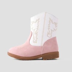 PATPAT Toddler & Kids Pretty Embroidered Cowgirl Boots Pink