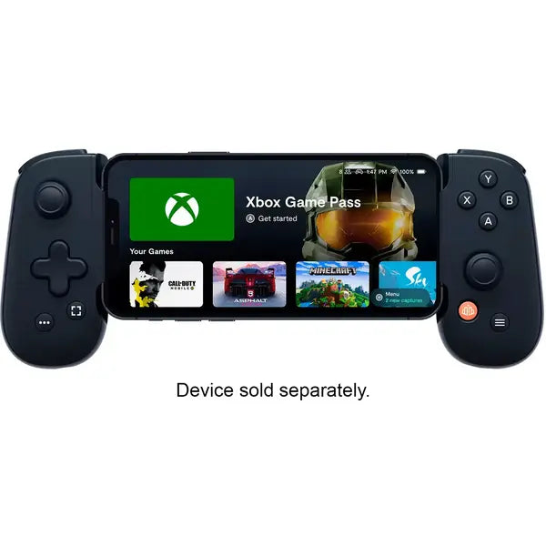 Backbone One Mobile Gaming Controller For iPhone (Lightning) (Includes 1 Month Xbox Game Pass Ultimate) (BB-02-B-X) - Black