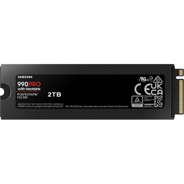 Samsung 990 Pro 2TB Internal SSD With Heatsink PCIe 4.0 NVME M.2 (MZ-V9P2T0CW)