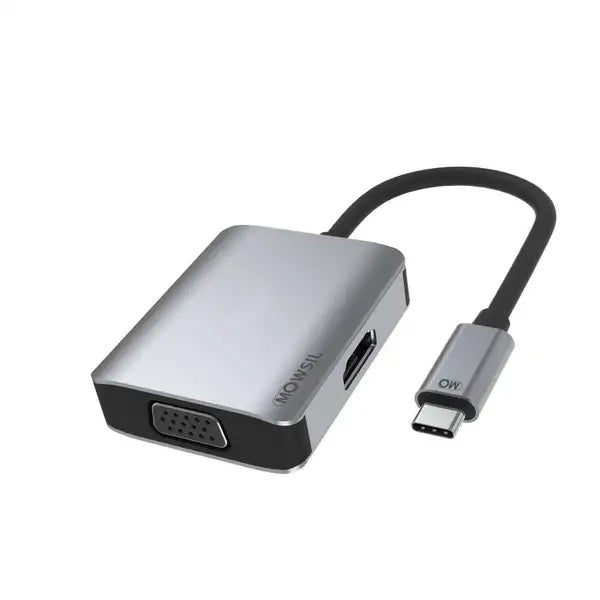 Mowsil USB Type C to VGA+HDMI Adaptor, USB C (Thunderbolt 3) to HDMI Converter Adaptor