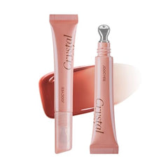 Joocyee Crystal Lip Gloss Hydrating Essence Tinted Nourishing Lip Serum with Ice Cube Metal Tip Applicator Sheer Watery Glow Moisturizing Makeup for Dry Lips
