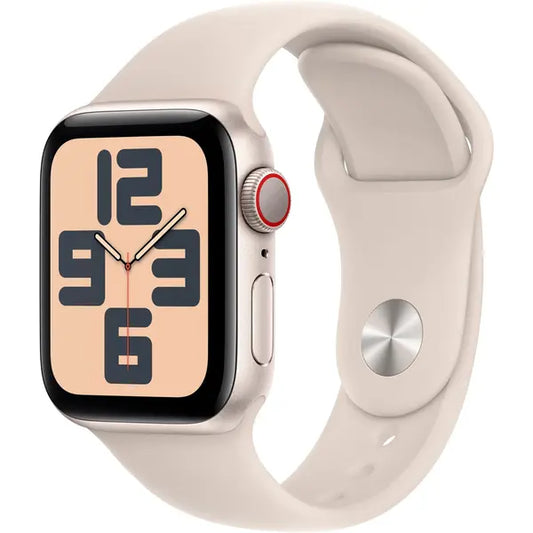 Apple Se (2nd Gen) (2023) 40MM/SM Smart Watch Aluminum Case with Sport Band (Cellular) – Starlight