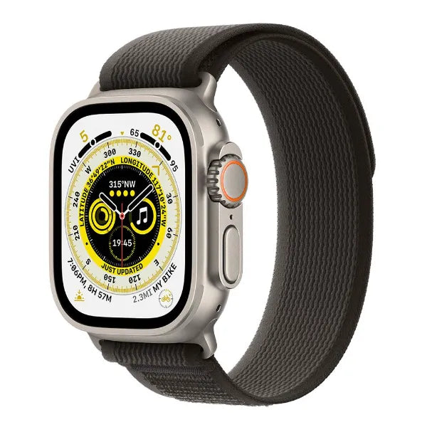 Apple Watch Ultra 49MM/SM (Cellular) Smart Watch Titanium Case with Trail Loop - Black / Gray
