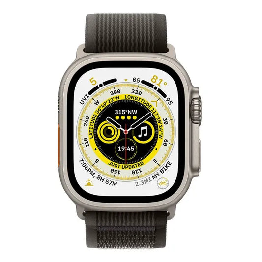 Apple Watch Ultra 49MM/ML GPS Smart Watch Titanium Case with Trail Loop - Black / Gray