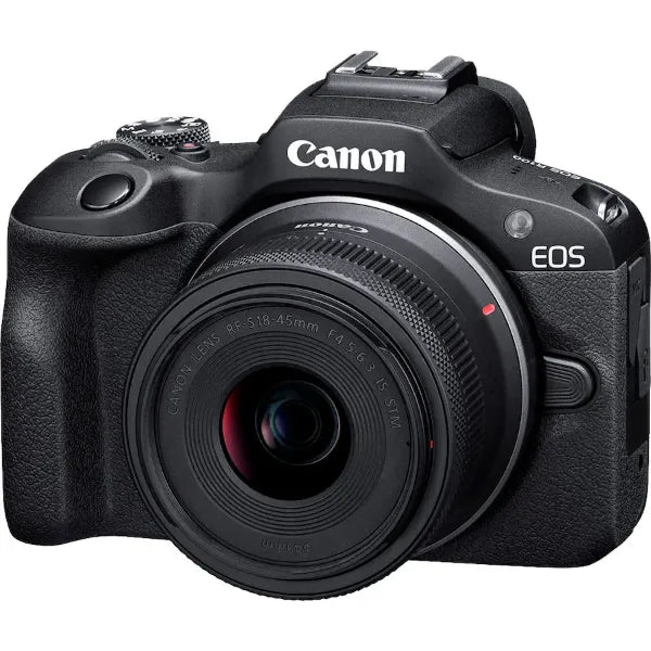 Canon EOS R100 Mirrorless Camera with RF-S 18-45mm f/4.5-6.3 IS STM Lens – Black
