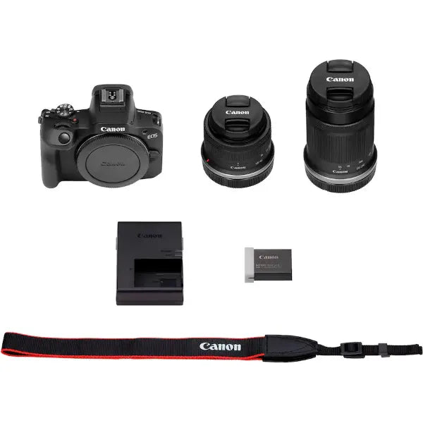 Canon EOS R100 4K Video Mirrorless Camera Kit with 18-45mm and 55-210mm Lenses - Black