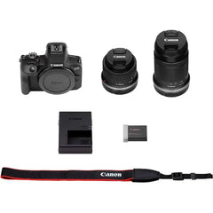 Canon EOS R100 4K Video Mirrorless Camera Kit with 18-45mm and 55-210mm Lenses - Black
