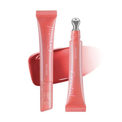 Joocyee Crystal Lip Gloss Hydrating Essence Tinted Nourishing Lip Serum with Ice Cube Metal Tip Applicator Sheer Watery Glow Moisturizing Makeup for Dry Lips