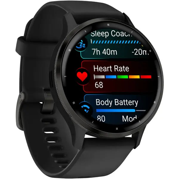 Garmin Venu 3 GPS Smart Watch (010-02784-01) Slate Stainless Steel - Bezel / Black
