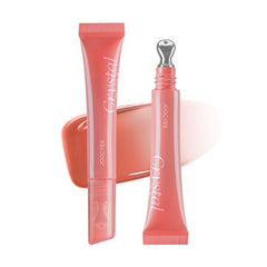 Joocyee Crystal Lip Gloss Hydrating Essence Tinted Nourishing Lip Serum with Ice Cube Metal Tip Applicator Sheer Watery Glow Moisturizing Makeup for Dry Lips