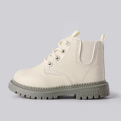 Patpat Toddler &amp; Kids Basic Side Zipper Combat Boots white