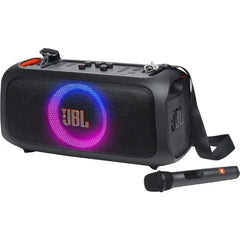 JBL PartyBox On-the-Go Essential Portable Wireless Party Speaker with Wireless Microphone (JBLPBOTGESAM) - Black
