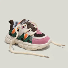PATPAT Toddler/Kids Sneakers Fashion Fabric Stitching Basketball Shoes Pink