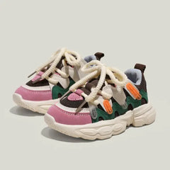PATPAT Toddler/Kids Sneakers Fashion Fabric Stitching Basketball Shoes Pink