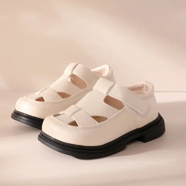 PATPAT Toddlers/Kids Girl/Boy Casual Solid Hollow Out Leather Sandals Beige