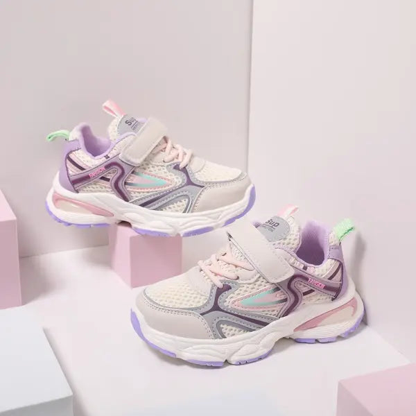PATPAT Girls Sneakers Rabbit Pattern Velcro Basketball Shoes Purple