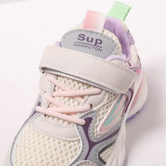 PATPAT Girls Sneakers Rabbit Pattern Velcro Basketball Shoes Purple