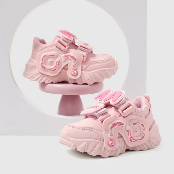 PATPAT Kids Girl/Boy Sneakers Childlike Hyper-Tactile 3D Rabbit Pattern Sports Shoes Pink