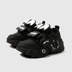 PATPAT Kids Girl/Boy Sneakers Childlike Hyper-Tactile 3D Rabbit Pattern Sports Shoes Black