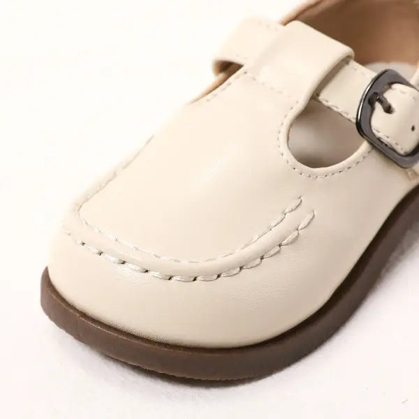 PATPAT Toddler/Kids Girl Casual Velcro Leather Shoes White