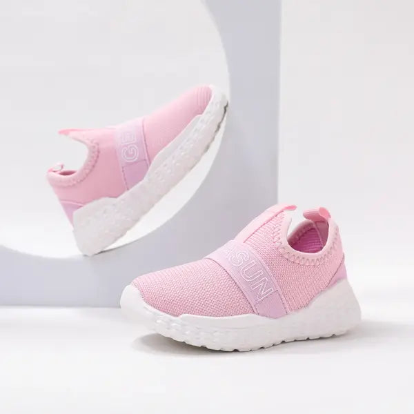 PATPAT Toddler/Kids Girls Sneakers Sporty Knitted Tennis Shoes Pimk