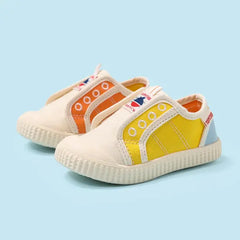 PATPAT Toddler/Kid Boy/Girl Canvas Slip-On Color Block Casual Shoes Yellow