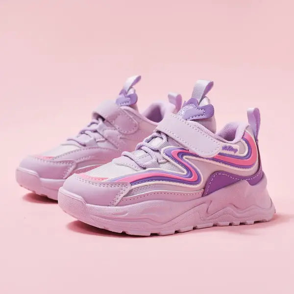 PATPAT Toddler/Kids Sneakers Unisex Sporty Style Velcro Closure Basketball Shoes purple