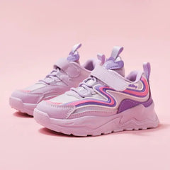 PATPAT Toddler/Kids Sneakers Unisex Sporty Style Velcro Closure Basketball Shoes purple
