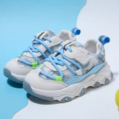Patpat Toddler/Kids Sneakers Breathable Lace-up Basketball Shoes blue