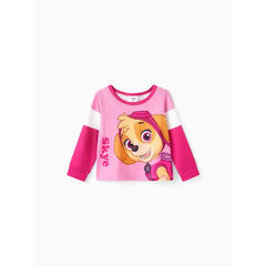 Patpat PAW Patrol Toddler Girl/Boy Skye Chase Rubble Marshall Colorblock Long-sleeve Tee pink