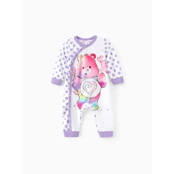 Patpat Care Bears Baby Girl Character Print Long-sleeve Cute Romper/One Piece Purple