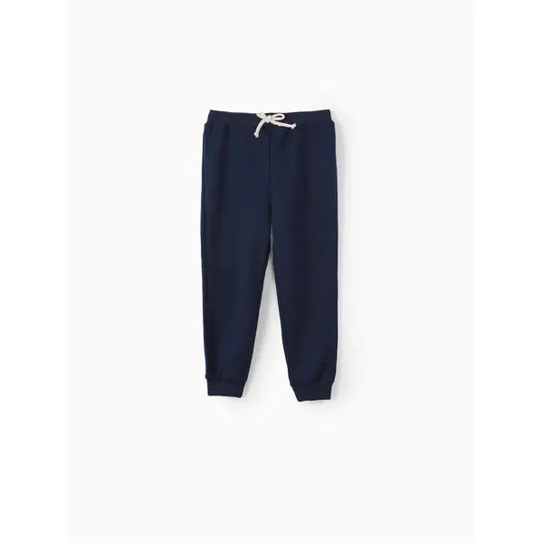 Patpat Toddler Boy/Girl Solid Color Sporty Joggers Pants Blue